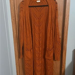a.n.a Women's Rust Open-Knit Cardigan